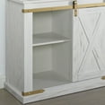 thumbnail image 3 of Furniture of America Mavis Sliding Door Wood Antique White Sofa Table, 3 of 6