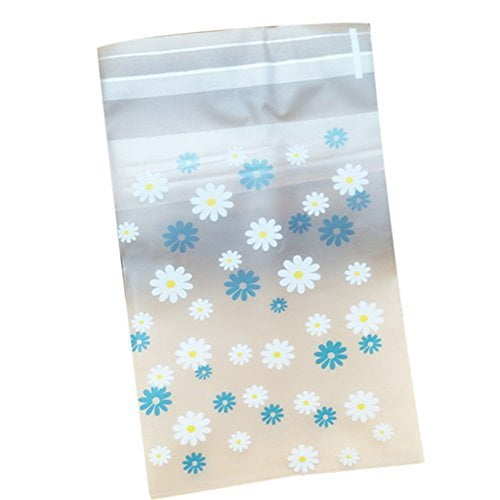 Hustar 200 Pcs Daisy Flower Self Sealing Cello Cellophane Bags Bakery