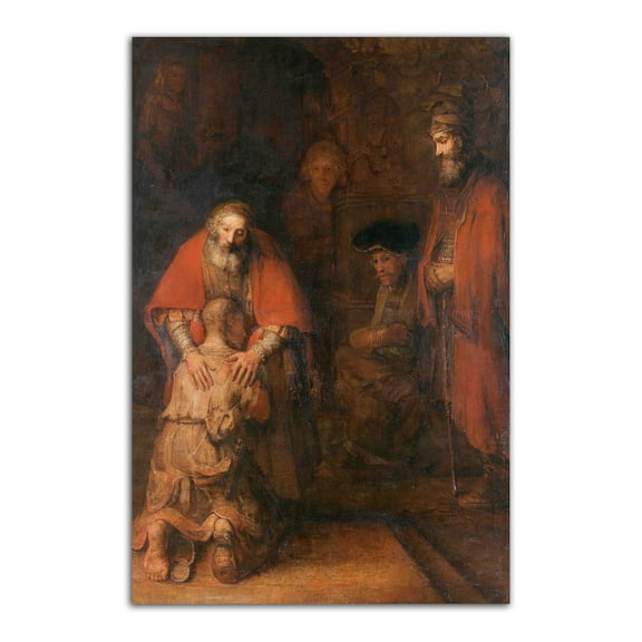 Rembrandt Van Rijn The Return of the Prodigal Son Oil Painting Poster Renaissance Wall Art Picture Print Canvas Painting Modern Home Living Room Decor Poster