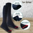 thumbnail image 4 of Lian LifeStyle Women's 1 Pairs Awesome, Breathable, Fancy and Cozy Knee High Cotton Boot Socks HR158212Size 6-9 Navy1p6, 4 of 6
