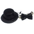 thumbnail image 3 of Gorro para mascota con lentejuelas negras, bombín, pajarita, conjunto para perro, gato, fiesta, gorro navideño, 3 of 5