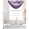 thumbnail image 4 of Waterfall Valances for Windows, Purple Ombre Kitchen Sheer Valance Curtains, Modern Geometric Moire Abstract Art Rod Pocket Elegant Swag Valances for Living Room Bedroom, 47.2"x38.5", 1 Panel, 4 of 8