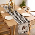 thumbnail image 3 of Table Runner 36 Inches Long for Kitchen Dining, Western Texas Star Retro Dresser Scarf Farmhouse, Dining Table Decorations for Wedding/Parties, Rustic Vintage Berry Black Beige Plaid 13 x 36 In, 3 of 8