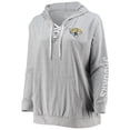 thumbnail image 2 of Women's Fanatics Heathered Gray Jacksonville Jaguars Plus Size Lace-Up Pullover Hoodie, 2 of 3