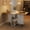 Yellow, variant on Space Saving Folding Dining Table with 2 Tier Storage-Extendable Drop Leaf Farmhouse Kitchen Dining Room Tables Set for 4