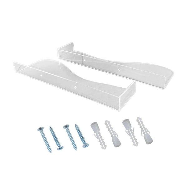 Estante de pared para zapatos de acrílico, soporte para zapatos, montado en la pared con tornillos para aficionados al deporte. Claro
