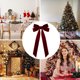 thumbnail image 4 of 16 lazos navideños de terciopelo para envolver regalos y decorar árboles y coronas | Lazos artesanales de 19,5 x 10 cm para fiestas, bodas y decoración del hogar, 4 of 7
