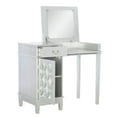 thumbnail image 3 of Linon Lattice Bedroom Vanity Set including Stool and Flip Top Mirror, Silver Finish, 3 of 29