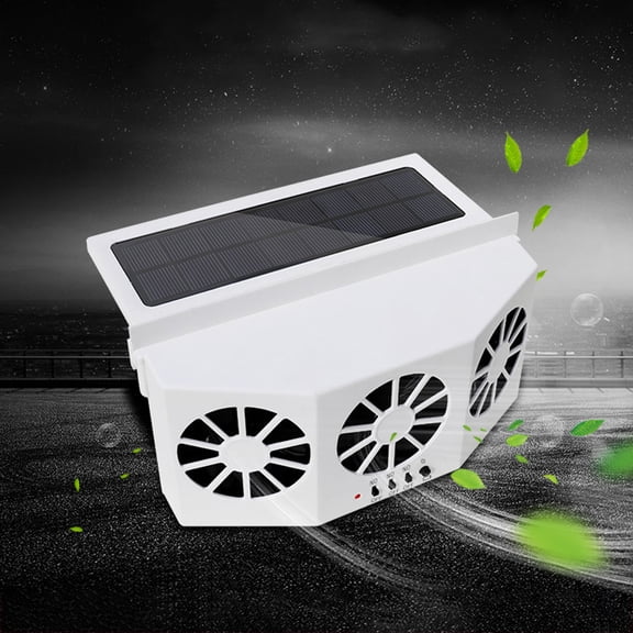 Baluue Solar Car Cooler for Window Car Solar Exhaust Fan White 1Pcs ABS