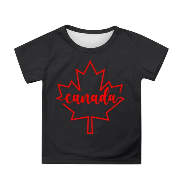 XDZJLR Tee-Shirt Fille Manches Courtes Été Col Rond Coupe Décontractée Basique Noir 8-9 Ans