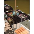 thumbnail image 2 of Outdoor Tablecloths with Umbrella Hole & Zipper, Pink Spring Floral 60x60 Inch Square Tablecloths, Farmhouse Botanical Wooden Retro Art Waterproof Table Cloth, Patio/Pool/Picnic Table Covers, 2 of 8