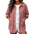 thumbnail image 6 of Tqcoqu Women Corduroy Shacket Button Down Loose Long Sleeve Casual Jacket, Button Down Front with Dual Pockets,Women's,Size S-XXXL, 6 of 9