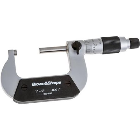 Brown Sharpe 599 2 32 2 Chrome Frame Micrometer With Convertible Thimble Brown Sharpe 599 2 32 2 Chrome Frame Micrometer With Convertible Thimble