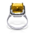 thumbnail image 2 of Galaxy Gold 14K White Gold Natural Black Diamonds and Citrine Ring - November Birthstone - Warmth & Prosperity - Sizes 5.5 to 11 - Fine Jewelry for Women, 2 of 4