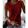 thumbnail image 2 of Vetement Femme ete 2025 Women's T Shirt Lace Crochet Lace Double Baggy Crew Neck Sexy Vest Top Shirt for Women Short Sleeve Long Sleeve Layering T Women Loose Fit Athletic Tops Raglan Short Long XXXXL, 2 of 4