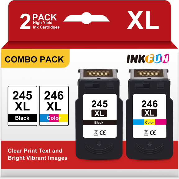 245XL 246XL Ink Cartridges for Canon Ink 245 and 246 XL for Canon 245 Ink for Pixma MG2522 Printer Ink (Black Tri-Color)