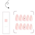 thumbnail image 4 of FSTDelivery French Sweet Glossy Press on Nails Set for Women Girls,Nude Short Almond Fake Nails Acrylic Shine Bowknots Nails for Office Daily Wedding,Full Nail Wrap Gift for Valentine's Holiday 24pcs, 4 of 9