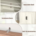 thumbnail image 4 of HARIPUL 72" Tall Bookcase Floor Standing with Drawer and Door, 6 Tier Wooden Storage Bookshelf for Living Room Home Office, Antique White, 4 of 7