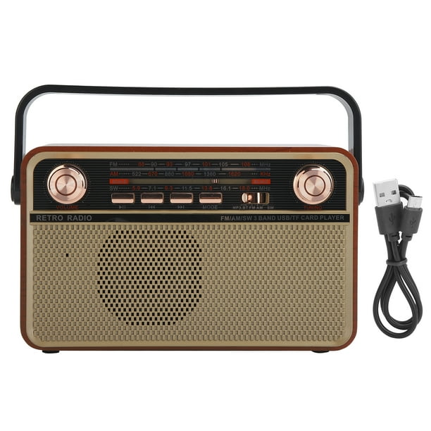 Radio FM/AM/SW Receptor de radio portátil con carga USB para disco U Tarjeta de memoria Bluetooth Inicio