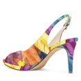 thumbnail image 3 of YDN Women Fashion High Heels Pumps Peep Toe Platform Block Slingback Sandals Shoes Size 6 Colorful, 3 of 4