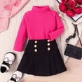 thumbnail image 2 of LUOGENLI Dresses for Girls 7-8 Years Old Fancy Kids Toddler Baby Girl Fall Winter Outfit Long Sleeve Knitted Shirt Sweater Top Button Skirt 2Pcs Clothes Set Baby Girls' Dresses 1-2 Years, 2 of 9