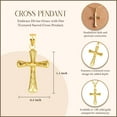 thumbnail image 3 of 14K Yellow Gold Textured Sacred Cross Pendant Necklace (Pendant with 20" chain), 3 of 3