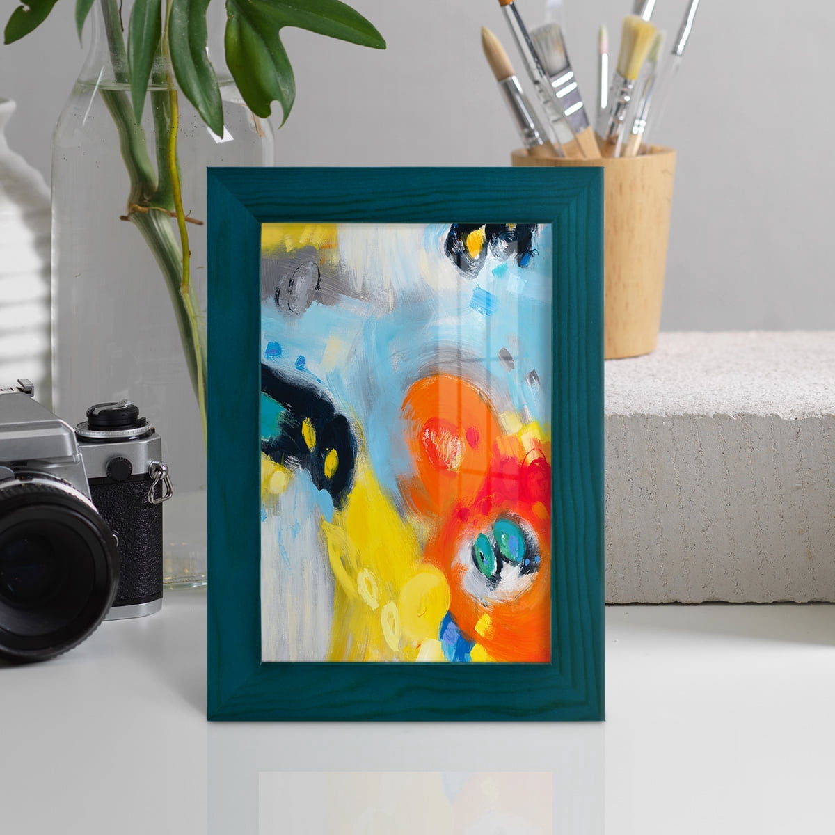 In the Loop II -Framed Print w/glass-Ocean Blue