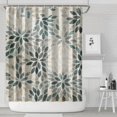 thumbnail image 2 of Extra Long Boho Shower Curtain 72x84 Inches - Vintage Floral & Tropical Leaves Pattern, Waterproof Bohemian Bathroom Decor with 12 Hooks, Tribal Rustic Style, 2 of 5