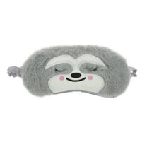 Unique Bargains 1 Pc Durable Sloth Eye Mask for Travel Gray Fleece
