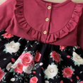 thumbnail image 4 of YEEDISON Rose Flower Dresses for Baby Girls Ruffles Long Baby Dresses Spring Fall A-line Toddler Girl Dress Cute Baby Clothes 0-3Y, 4 of 5