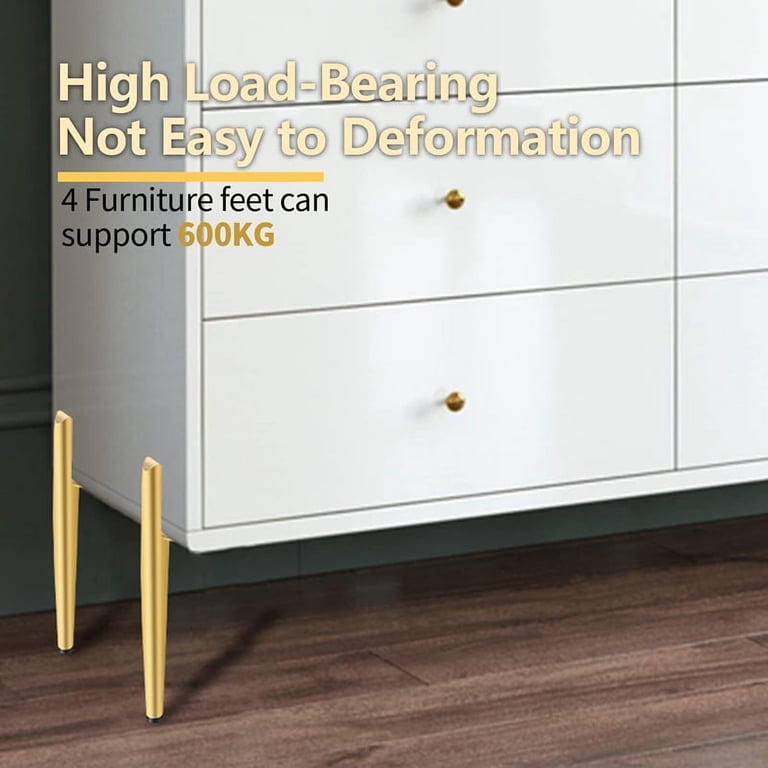 Furniture Feet Height 14 cm Gold Metal Table Legs Maximum Load 600 Kg Furniture  Legs Sofa Foot Cabinet Feet 4Pcs Gold - Walmart.com