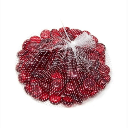 - Glass Marble Gems Vase Filler 1.1 LB Bag, Red