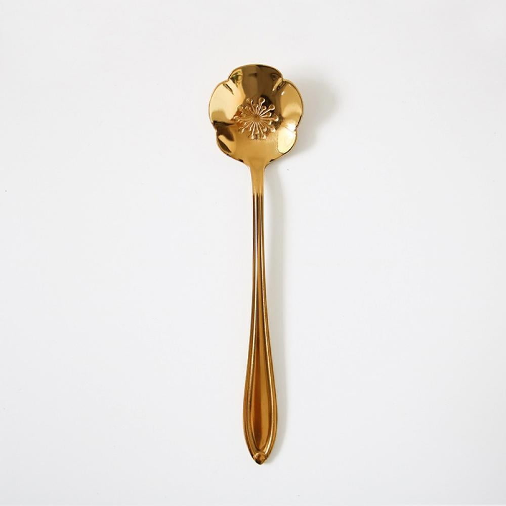 Topumt Flower Spoon Coffee Teaspoon Set Stainless Steel Creative Sugar