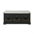 thumbnail image 6 of Dtwnek Wood Storage Bench with 3 Drawers and 3 Baskets, Black, 6 of 7