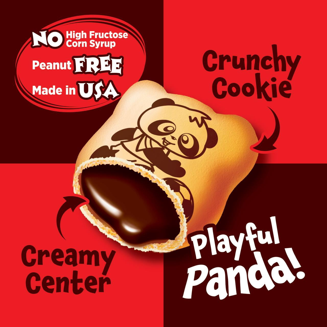 Meiji Hello Panda Chocolate Crème Cookies, Bite-Sized Kids Snack, 7oz Resealable Pouch