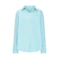 thumbnail image 5 of Wensltd Striped Button Down Shirts for Women Dress Office Work Shirt With Pockets, 5 of 9
