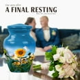 thumbnail image 4 of JAGASY Sunflower Mini Urn for Father, Small Keepsake Urns for Human Ashes, Sunset Blue Sky Decorative Urns for Mother, Blue Memorial Cremation Urn for Parents, (3 Inch), 4 of 7