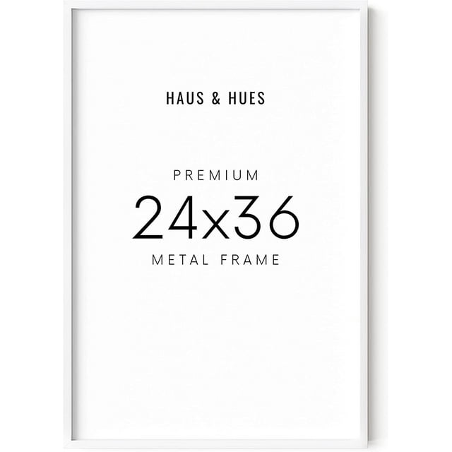 Haus and Hues 24x36 White Poster Frame Quality Aluminum, Shatterproof