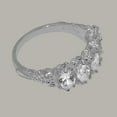 thumbnail image 5 of LBG British Made 14k White Gold Cubic Zirconia Womens Eternity Ring - 33 size options - Size 5.25, 5 of 8