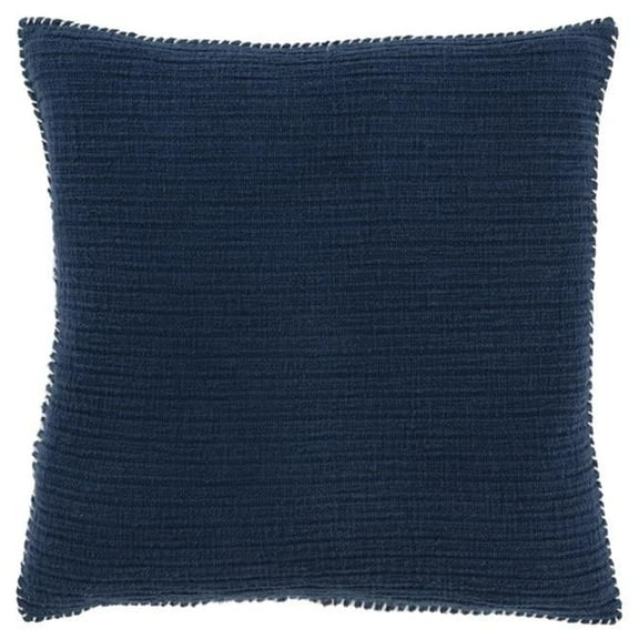 22 in. Navy Blue Cotton Pillow
