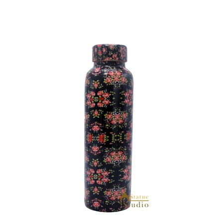 

StatueStudio Copper Bottle Printed Pure Copper Water Bottle For Yoga Traveling Gym Home Office and Kids (3 X 3 X 10 Inch)