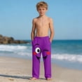 thumbnail image 6 of Kids Boys Funny Wink Face Graphic Joggers Elastic Waist Cotton Soft Sweatpants for Casual Daily Wear, 4-13Y, 6 of 9