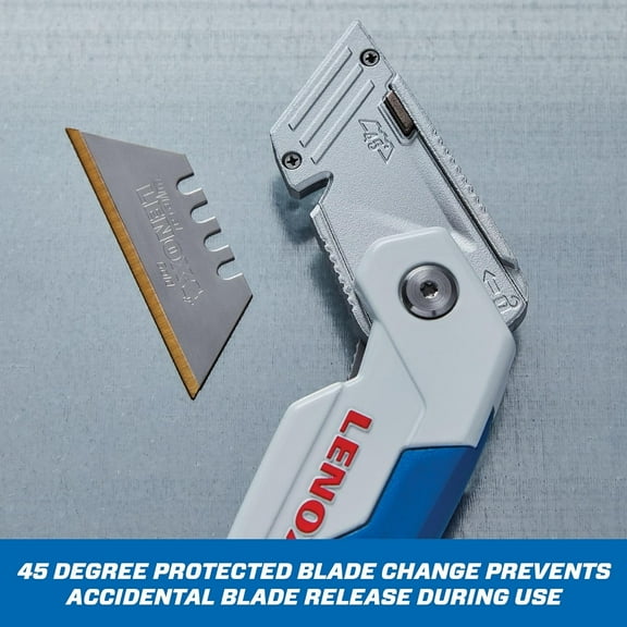 DASAW-LENOX Utility Knife with 3 Bi-Metal Blades, Retractable, Foldable and Portable, Blade Storage (LXHT10601)