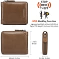 thumbnail image 2 of Cartera de Cuero Genuino para Hombre con Zíper, RFID, Segura, de Gran Capacidad, Doble Pliegue, Multi-tarjeta, Carteras de Cuero para Hombre y Monedero, 2 of 7