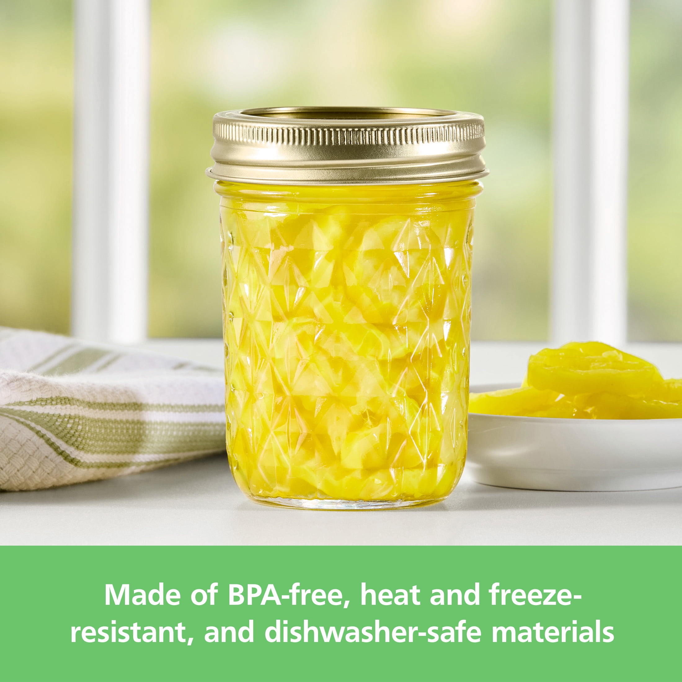 Mainstays 8 oz Mason Jars, Regular Mouth Quilted Half Pint Canning Jars with Lids and Rings, 12-Pack Small Glass Jars for Home Canning and Gifting
