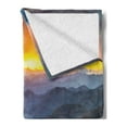 thumbnail image 2 of Appalachian Soft Flannel Fleece Throw Blanket, Fascinating Panoramic Photo of Picturesque Sunset in Blue Ridge Parkway, Cozy Plush for Indoor and Outdoor Use, 60" x 80", Multicolor, by Ambesonne, 2 of 5