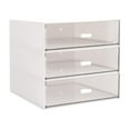 thumbnail image 2 of S SERENABLE Desktop Storage Box Multi-Grid ABS Plastic Storage Box With Drawers for Cosmetic White Three Grids, 2 of 8