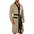 thumbnail image 5 of Naittoop Mens Lightweight Cloth Bathrobe, Long Sleeve Mid Length Summer Robes Comfy Soft Dude Robe with Pockets Sleepwear, 5 of 5