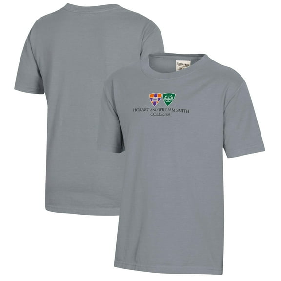 Youth  Gray Hobart & William Smith Colleges Logo Comfort Wash T-Shirt