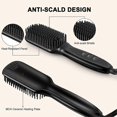 thumbnail image 3 of Hair Straightener Brush, Straightening Brush With 12 Heat Levels Fast Heating Tech, Anti-scald With Universal Dual Voltage, Professional Salon At Home, 3 of 4